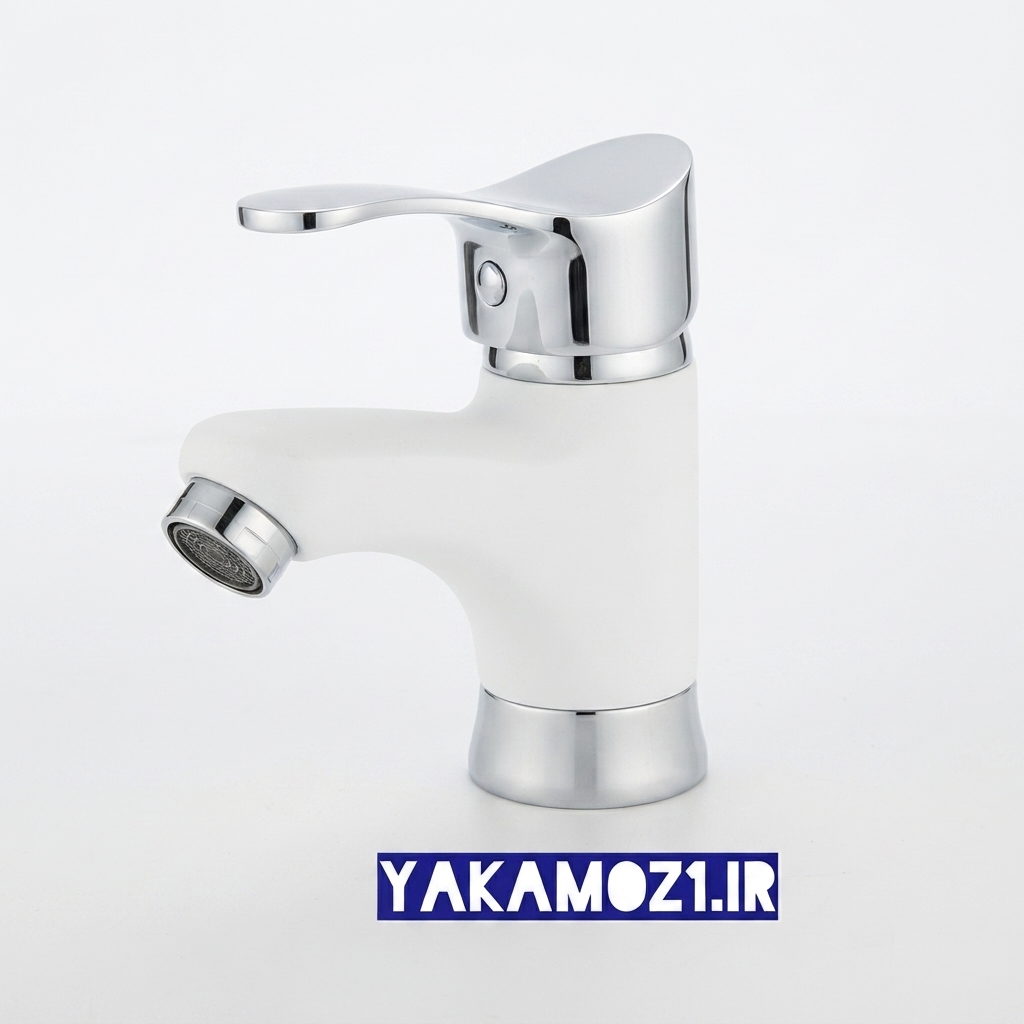 شیر روشویی راهدانه مدل لاله سفیدکروم